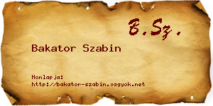 Bakator Szabin névjegykártya